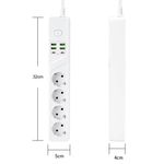 Casa si Gradina - Electrice - Accesorii electrice - Prelungitoare, triple, fise - Prelungitor BKL-03 Alb, 4 prize, 4xUSB 5V/4,2A, 2xType-C 4A, 2m, 3000W, protectie suprasarcina, anti-static - Infinity.ro