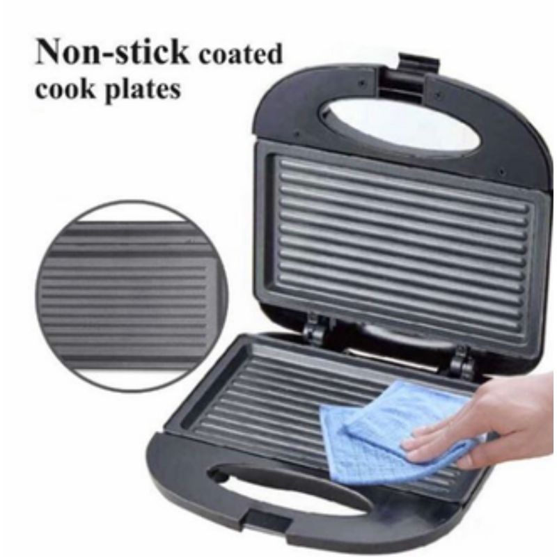 Electronice si Electrocasnice - Electrocasnice bucatarie - Preparare paine - Sandwich-maker - Sandwich maker Sonifer, 750w, placa antiaderenta, 2 compartimente, negru, 24x23x8 cm - Infinity.ro