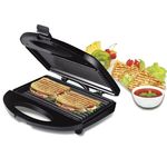 Electronice si Electrocasnice - Electrocasnice bucatarie - Preparare paine - Sandwich-maker - Sandwich maker Sonifer, 750w, placa antiaderenta, 2 compartimente, negru, 24x23x8 cm - Infinity.ro