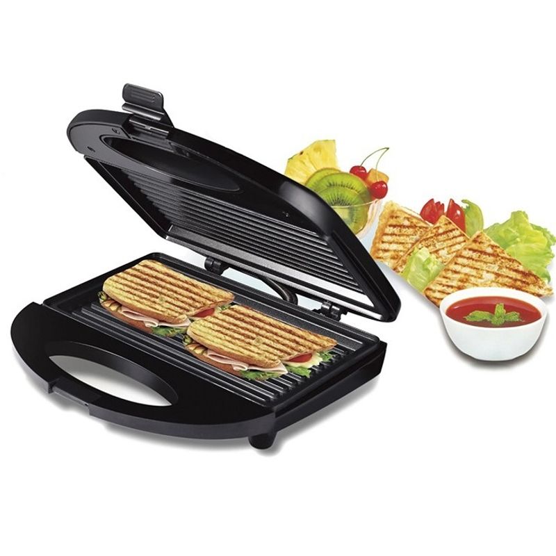 Electronice si Electrocasnice - Electrocasnice bucatarie - Preparare paine - Sandwich-maker - Sandwich maker Sonifer, 750w, placa antiaderenta, 2 compartimente, negru, 24x23x8 cm - Infinity.ro
