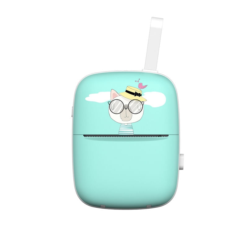 PC, gaming si accesorii - Imprimante, scanere & consumabile - Imprimante - Imprimante termice - Imprimanta termica portabila, 55x30 mm, 1000mAh, turcoaz, Bluetooth, compatibil IOS/ Android - Infinity.ro