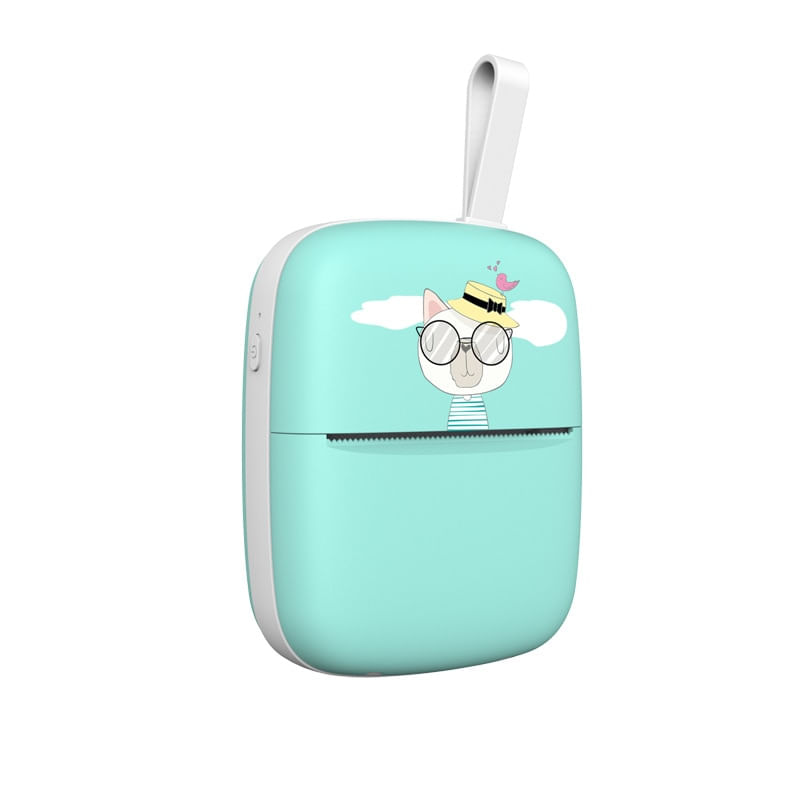 PC, gaming si accesorii - Imprimante, scanere & consumabile - Imprimante - Imprimante termice - Imprimanta termica portabila, 55x30 mm, 1000mAh, turcoaz, Bluetooth, compatibil IOS/ Android - Infinity.ro