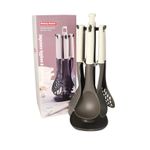 Casa si Gradina - Bucatarie si vesela - Ustensile bucatarie - Seturi ustensile de bucatarie - Set 7 ustensile bucatarie, Nylon/Plastic, Suport 360, Antiaderente, Termorezistente, ALB - Infinity.ro