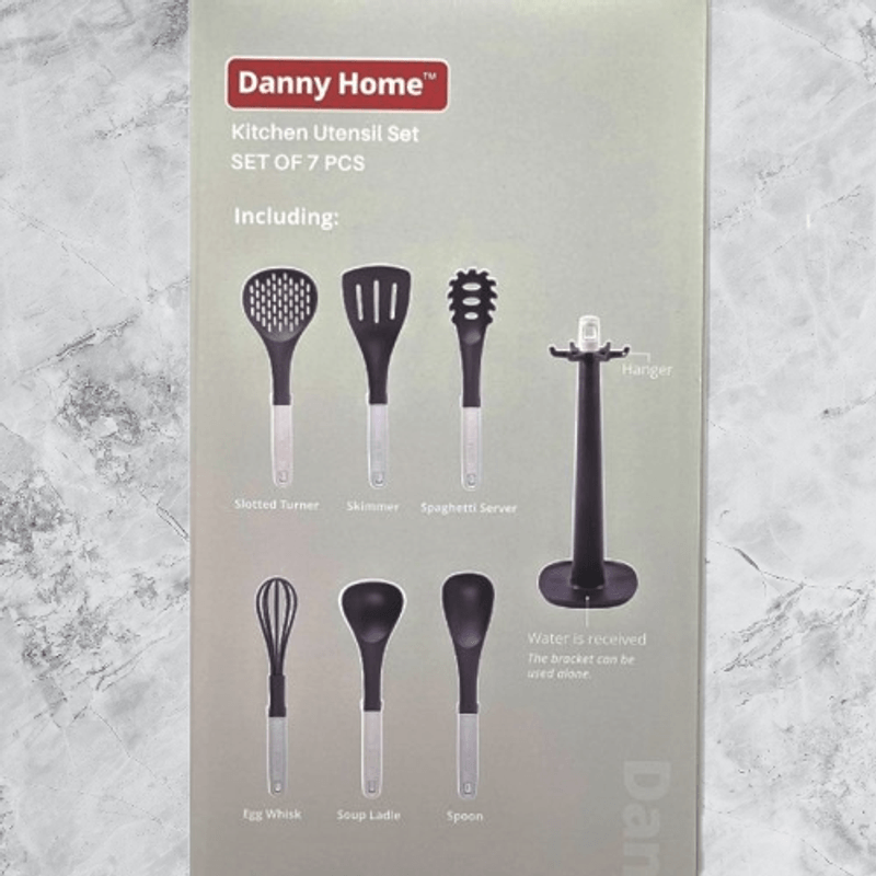 Casa si Gradina - Bucatarie si vesela - Ustensile bucatarie - Seturi ustensile de bucatarie - Set 7 ustensile bucatarie, Nylon/Plastic, Suport 360, Antiaderente, Termorezistente, ALB - Infinity.ro