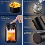 Casa si Gradina - Bucatarie si vesela - Accesorii bar - Termosuri si Cani termos - Termos pentru alimente, 1000 ml, Otel inoxidabil, perete dublu, Negru - Infinity.ro