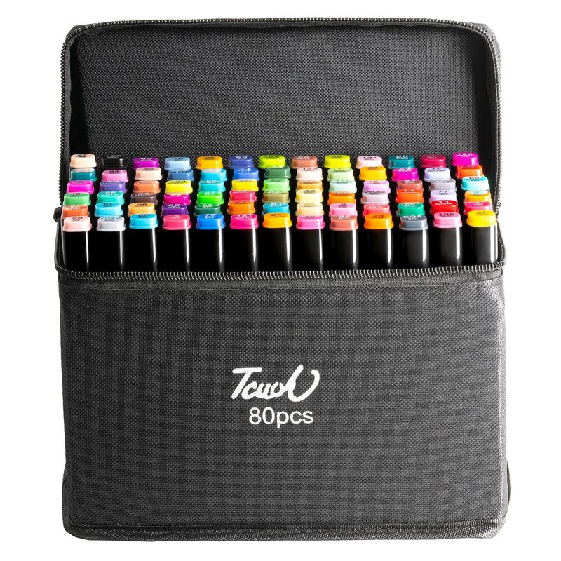 Carti si Birotica - Birotica - Instrumente de scris - Markere si carioci - Set 80 de carioci profesionale Touch, cu cerneala pe baza de alcool, cap dublu - Infinity.ro