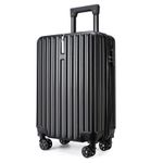 Sport si Outdoor - Articole de voiaj - Trolere - Troler voiaj, 4 roti duble 360 grade, ABS, inchidere cifru, agatator, Negru, 33x23x55cm - Infinity.ro