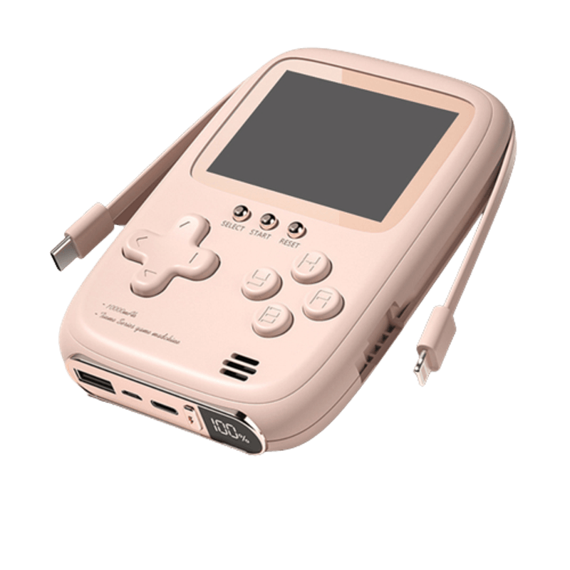 PC, gaming si accesorii - Gaming - Console gaming - Consola portabila 2 in 1 cu 500 de jocuri, Power Bank 10000 mAh cu fire type C si lightning - Infinity.ro