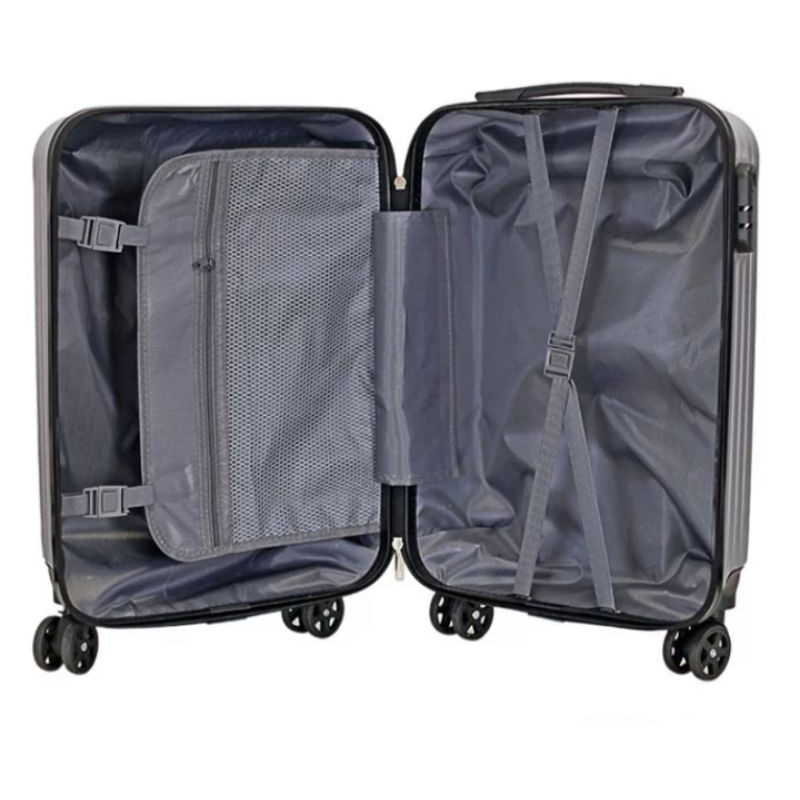 Sport si Outdoor - Articole de voiaj - Trolere - Troler voiaj, 4 roti duble 360 grade, ABS, inchidere cifru, agatator, Negru, 33x23x55cm - Infinity.ro