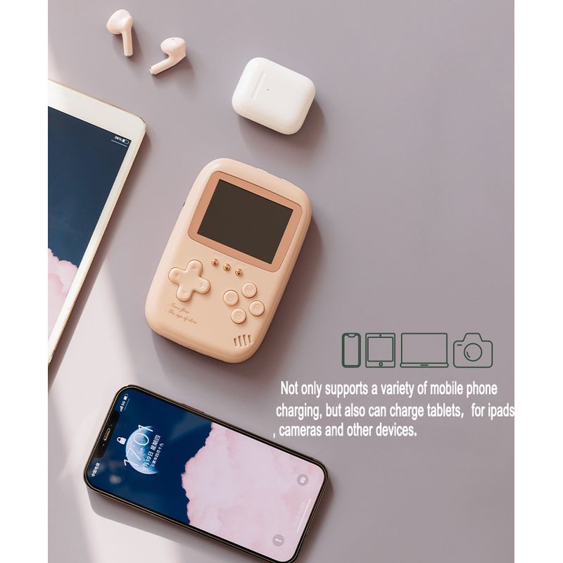 PC, gaming si accesorii - Gaming - Console gaming - Consola portabila 2 in 1 cu 500 de jocuri, Power Bank 10000 mAh cu fire type C si lightning - Infinity.ro
