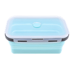 Casa si Gradina - Bucatarie si vesela - Organizare si depozitare bucatarie - Cutii alimentare - Caserola albastru deschis de silicon pliabila dreptunghiulara cu capac 18,5 x 12 x 6,6 cm, 800 ml - Infinity.ro