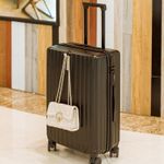 Sport si Outdoor - Articole de voiaj - Trolere - Troler voiaj, 4 roti duble 360 grade, ABS, inchidere cifru, agatator, Negru, 33x23x55cm - Infinity.ro