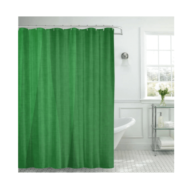 Casa si Gradina - Sanitare - Suporturi si accesorii baie - Suporturi baie - Set bara din otel, 2 bucati, pe colt 90 x 90 cm, cu perdea dus 180X180 cm, Verde, cu inele de fixare - Infinity.ro