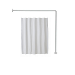 Casa si Gradina - Sanitare - Suporturi si accesorii baie - Suporturi baie - Set bara din otel, 2 bucati, pe colt 90 x 90 cm, cu perdea dus 180X180 cm, Alb, cu inele de fixare - Infinity.ro
