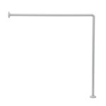 Casa si Gradina - Sanitare - Suporturi si accesorii baie - Suporturi baie - Set bara din otel, 2 bucati, pe colt 90 x 90 cm, cu perdea dus 180X180 cm, Alb, cu inele de fixare - Infinity.ro