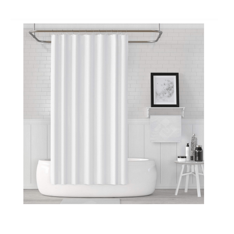 Casa si Gradina - Sanitare - Suporturi si accesorii baie - Suporturi baie - Set bara din otel, 2 bucati, pe colt 90 x 90 cm, cu perdea dus 180X180 cm, Alb, cu inele de fixare - Infinity.ro