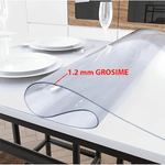 Casa si Gradina - Textile si covoare - Textile bucatarie - Fete de masa - Fata de masa transparenta din silicon, 140x100 cm, grosime 1.2 mm, aspect ca de sticla - Infinity.ro