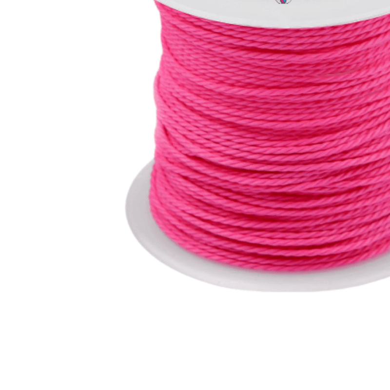 Casa si Gradina - Decoratiuni - DIY - Articole mercerie - Snur rasucit cerat din poliester pentru bijuterii Crisalida, diametru 0,8 mm, lungime 9 m, Roz neon - Infinity.ro
