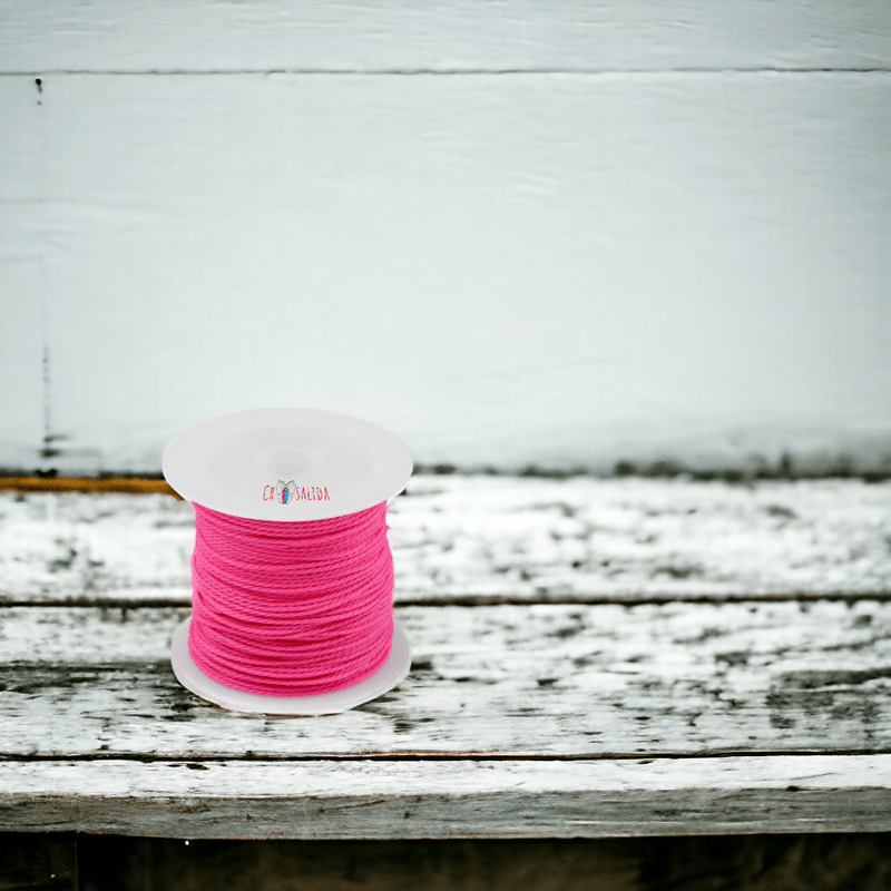 Casa si Gradina - Decoratiuni - DIY - Articole mercerie - Snur rasucit cerat din poliester pentru bijuterii Crisalida, diametru 0,8 mm, lungime 9 m, Roz neon - Infinity.ro