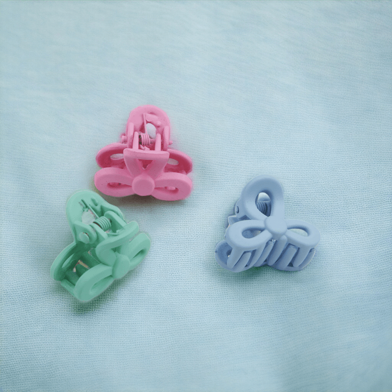 Fashion, accesorii si bijuterii - Copii - Accesorii copii - Accesorii pentru par copii - Set 10 clesti pentru par Crisalida, dimensiuni 2 x 2.4 cm, Fundite multicolor - Infinity.ro