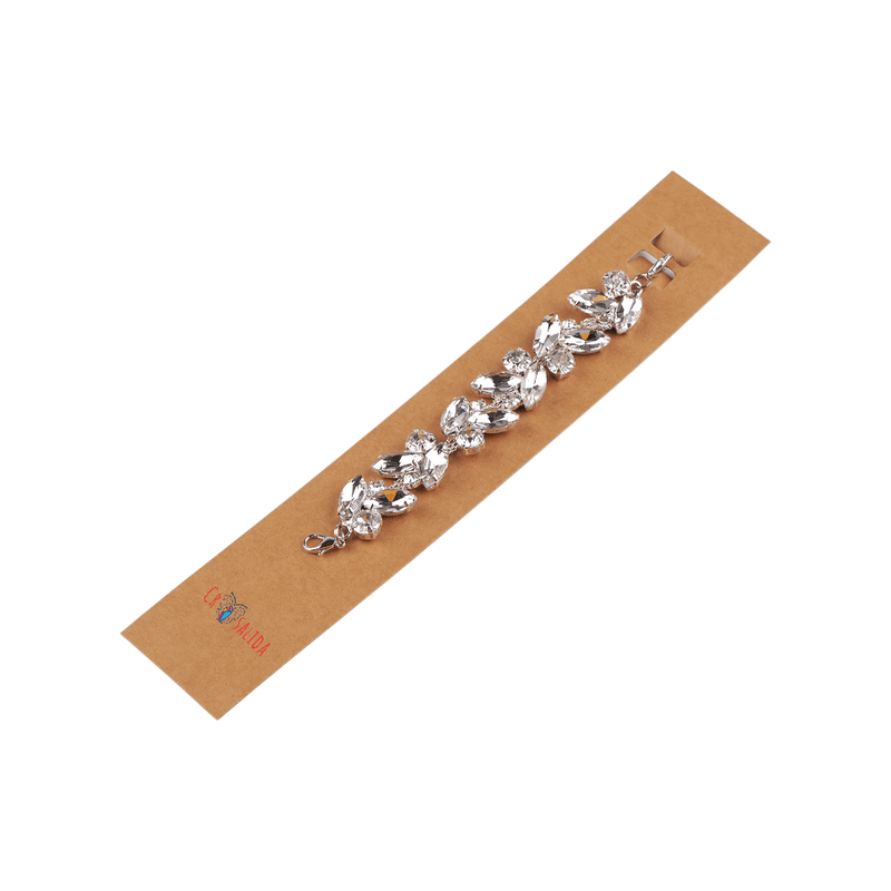 Casa si Gradina - Decoratiuni - DIY - Articole mercerie - Ornament vestimentar cu strasuri Crisalida, 1.8 x 15 cm, Argintiu - Infinity.ro