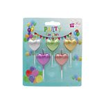 Casa si Gradina - Decoratiuni - Decoratiuni petrecere - Accesorii pentru petrecere - Set 5 lumanari party inimioare metalizate - Infinity.ro