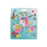 Casa si Gradina - Decoratiuni - Decoratiuni petrecere - Accesorii pentru petrecere - Set 3 lumanari party model unicorn - Infinity.ro