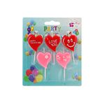 Casa si Gradina - Decoratiuni - Decoratiuni petrecere - Accesorii pentru petrecere - Set 5 lumanari party Happy Valentine - Infinity.ro