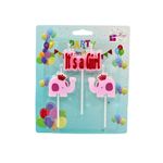 Casa si Gradina - Decoratiuni - Decoratiuni petrecere - Accesorii pentru petrecere - Set 3 lumanari party it's a girl - Infinity.ro