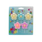 Casa si Gradina - Decoratiuni - Decoratiuni petrecere - Accesorii pentru petrecere - Set 5 lumanari party flori pastel - Infinity.ro