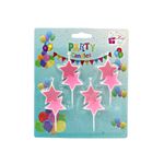 Casa si Gradina - Decoratiuni - Decoratiuni petrecere - Accesorii pentru petrecere - Set 4 lumanari party stelute roz - Infinity.ro
