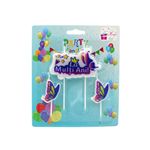 Casa si Gradina - Decoratiuni - Decoratiuni petrecere - Accesorii pentru petrecere - Set 3 lumanari party fluturas mov - Infinity.ro