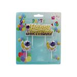 Casa si Gradina - Decoratiuni - Decoratiuni petrecere - Accesorii pentru petrecere - Set 3 lumanari party Happy Birthday astronaut - Infinity.ro