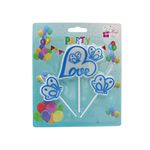 Casa si Gradina - Decoratiuni - Decoratiuni petrecere - Accesorii pentru petrecere - Set 3 lumanari party love blue - Infinity.ro