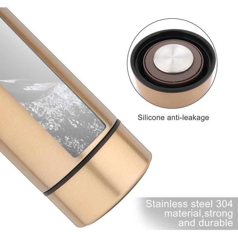 Casa si Gradina - Bucatarie si vesela - Accesorii bar - Termosuri si Cani termos - Termos smart cu pereti dublii din inox si afisaj LED, indicator temperatura C, Auriu, 500 ml - Infinity.ro