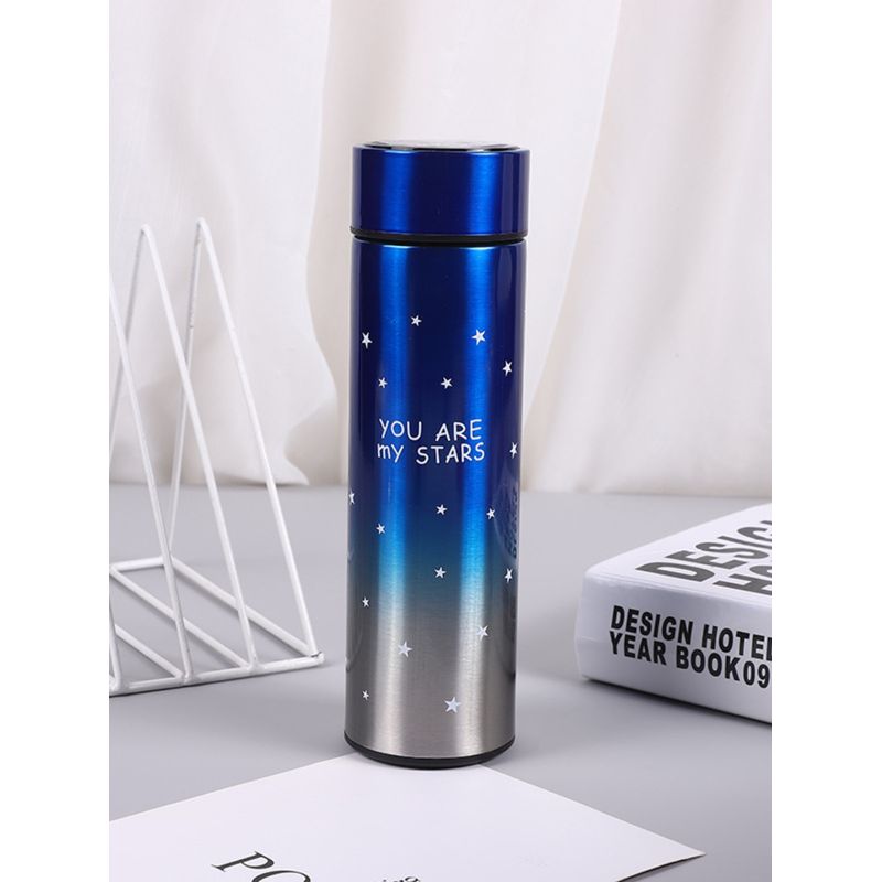 Casa si Gradina - Bucatarie si vesela - Accesorii bar - Termosuri si Cani termos - Termos smart cu pereti dublii din inox si afisaj LED, indicator temperatura C, You are my stars,  Albastru, 500 ml - Infinity.ro