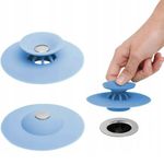 Casa si Gradina - Sanitare - Chiuveta bucatarie si accesorii - Accesorii chiuvete - Dop pentru chiuveta/cada din silicon, universal, rezistent la temperaturi ridicate/scazute, albastru deschis - Infinity.ro