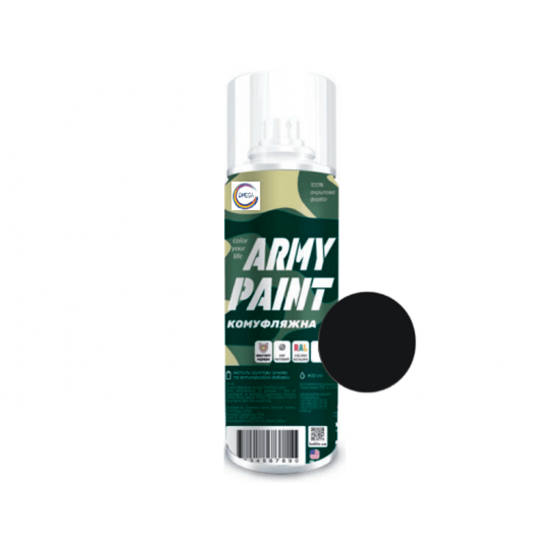 Auto si Moto - Piese auto si accesorii - Caroserie - Vopsele auto si accesorii - Spray vopsea, Army, super rezistenta (RAL 9021 Black Bitum C06), 400 ml - Infinity.ro