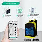 Fashion, accesorii si bijuterii - Copii - Accesorii copii - Genti si rucsacuri copii - Rucsac Smart cu Display LED, WiFi, Waterproof, Aplicatie Dedicata iOS/Android, Port USB Extern, Galben - Infinity.ro