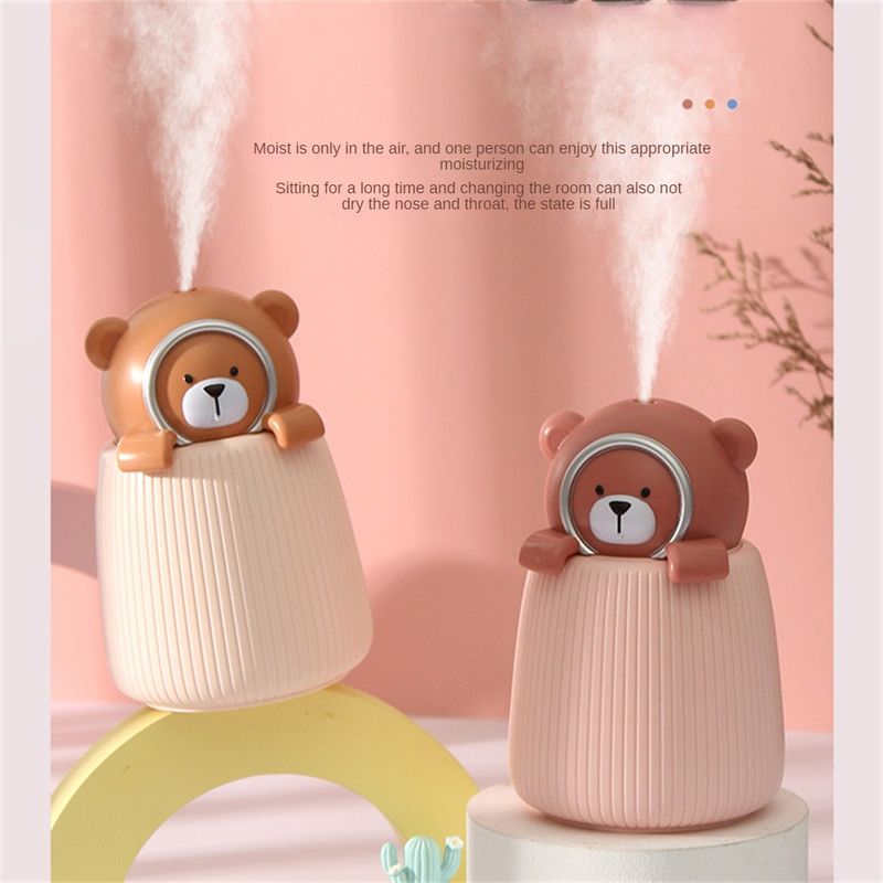 Electronice si Electrocasnice - Climatizare si sisteme de incalzire - Aparate filtrare aer - Umidificatoare - Umidificator camera copii Papa Bear, USB, 350 ml, roz - Infinity.ro