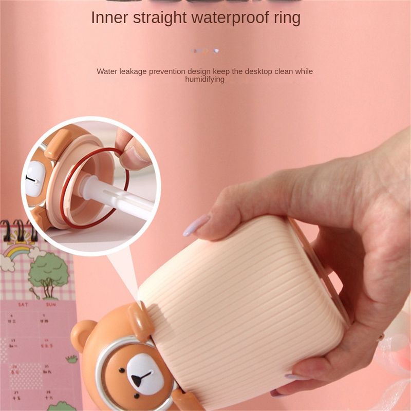 Electronice si Electrocasnice - Climatizare si sisteme de incalzire - Aparate filtrare aer - Umidificatoare - Umidificator camera copii Papa Bear, USB, 350 ml, roz - Infinity.ro