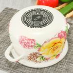 Casa si Gradina - Bucatarie si vesela - Vase pentru gatit - Oale si cratite - Set 5 oale emailate, Longfei Group, 1.8l/3.3l/4l/5.3/6.4, Trandafiri - Infinity.ro