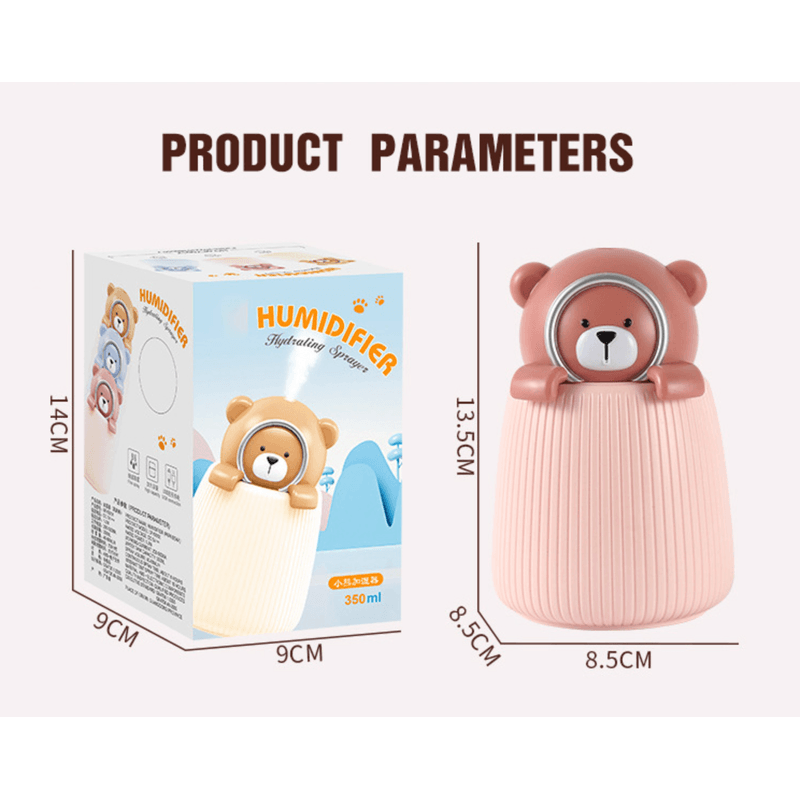 Electronice si Electrocasnice - Climatizare si sisteme de incalzire - Aparate filtrare aer - Umidificatoare - Umidificator camera copii Papa Bear, USB, 350 ml, roz - Infinity.ro
