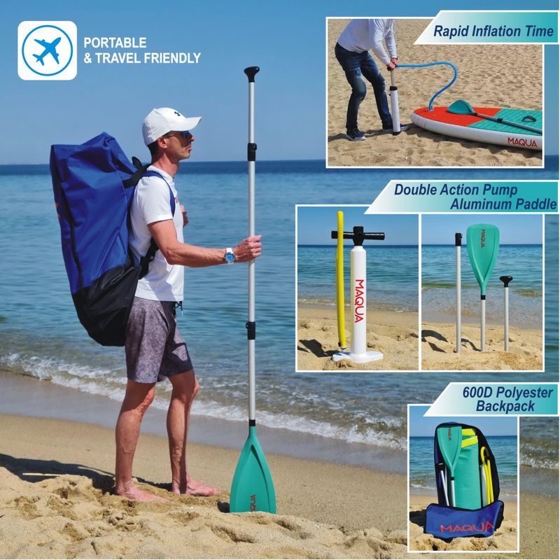 Sport si Outdoor - Sporturi acvatice - Sporturi pe placa - Surf - Set placa Paddelboard SUP, surf gonflabila Voyager KAYAK KIT, 360 cm x 80 cm x 15 cm MAQUA - Infinity.ro
