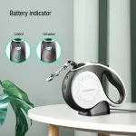 Petshop - Accesorii petshop - Zgarzi, lese si hamuri - Lese - Lesa retractabila electrica lanterna LED 200 Lumeni Emeszon® pisici caini pana la 50Kg acumulator antirasucire, 5m, alb - Infinity.ro