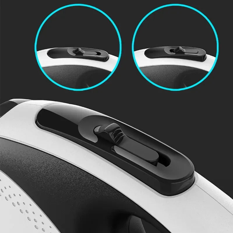 Petshop - Accesorii petshop - Zgarzi, lese si hamuri - Lese - Lesa retractabila electrica lanterna LED 200 Lumeni Emeszon® pisici caini pana la 50Kg acumulator antirasucire, 5m, alb - Infinity.ro