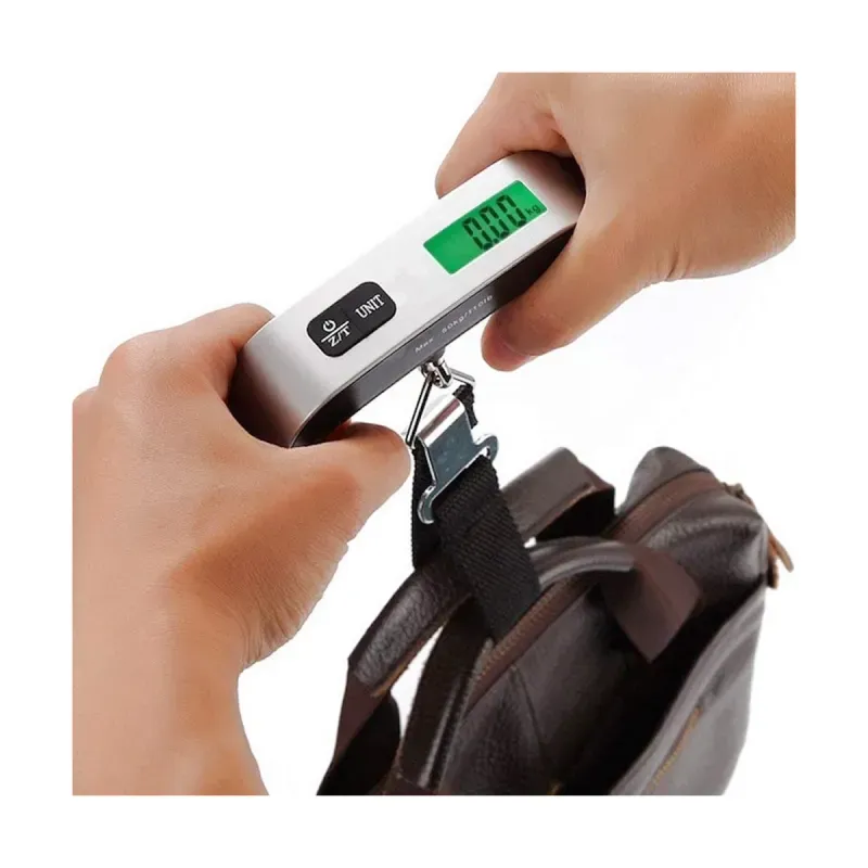 Casa si Gradina - Constructii - Depozitare, transport si protectie - Cantare electronice comerciale - Cantar de mana electronic, KetoTek, display LCD iluminat verde, 50 kg, pentru genti, bagaje si colete, negru - argintiu - Infinity.ro