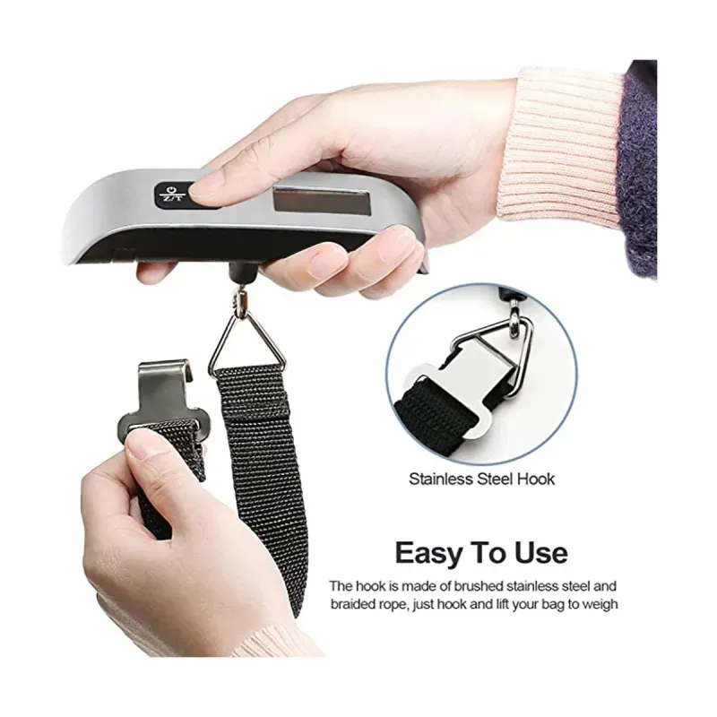 Casa si Gradina - Constructii - Depozitare, transport si protectie - Cantare electronice comerciale - Cantar de mana electronic, KetoTek, display LCD iluminat verde, 50 kg, pentru genti, bagaje si colete, negru - argintiu - Infinity.ro