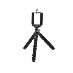 Trepied flexibil ajustabil telefon GoPro Smartphone Tableta camera foto camera cu cap rotativ si de actiune, Negru