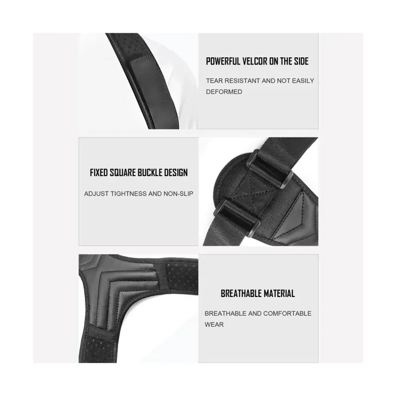 Ingrijire personala si Cosmetice - Sanatate si wellness - Aparate medicale - Dispozitive si accesorii medicale uz casnic - Corector de postura pentru indreptare umeri si coloana, Emeszon ®, unisex, marime L, negru - Infinity.ro